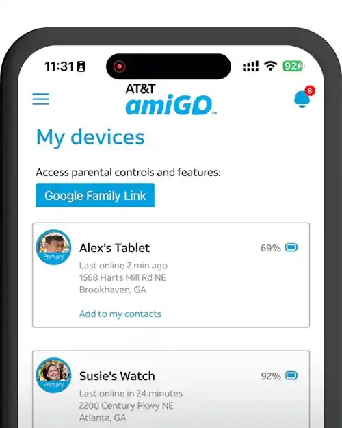 Запуск AT&T amiGO Jr. Phone и Watch 2 для детей до 12 лет