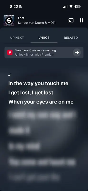 YouTube Music теперь требует подписки Premium для просмотра более чем нескольких текстов песен